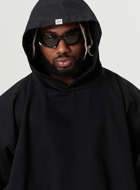 SLAMBLE CLO.新款水洗斜纹布帽衫休闲男运动宽松卫衣潮流连帽上衣