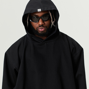 SLAMBLE CLO.新款水洗斜纹布帽衫休闲男运动宽松卫衣潮流连帽上衣