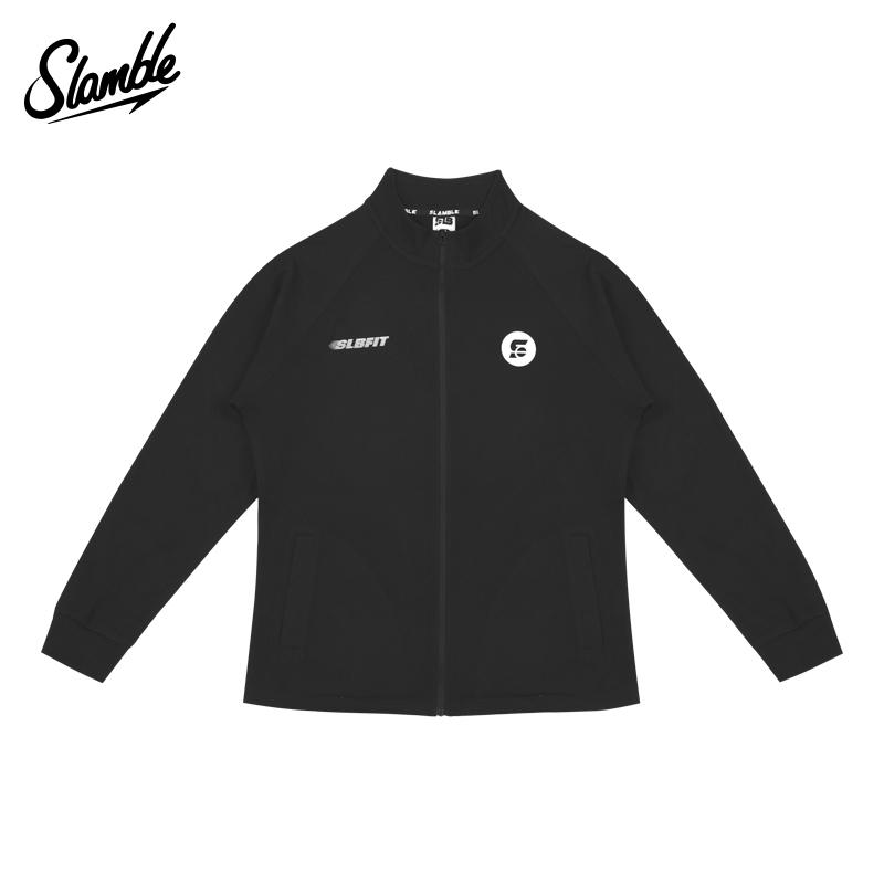 SLAMBLE秋冬新款重磅双面德绒拉链立领运动休闲外套打底衣男女
