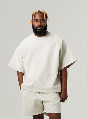 SLAMBLE CLO.夏季新款简约纯色短袖圆领t恤运动休闲宽松男女同款