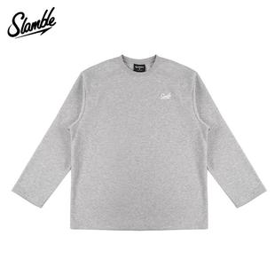 SLAMBLE秋冬新款圆领运动休闲卫衣男女宽松百搭上衣透气美式潮