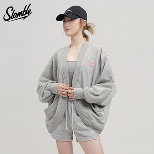SLAMBLE运动开衫外套健身长袖跑步瑜伽服女罩衫宽松夹克秋冬新款