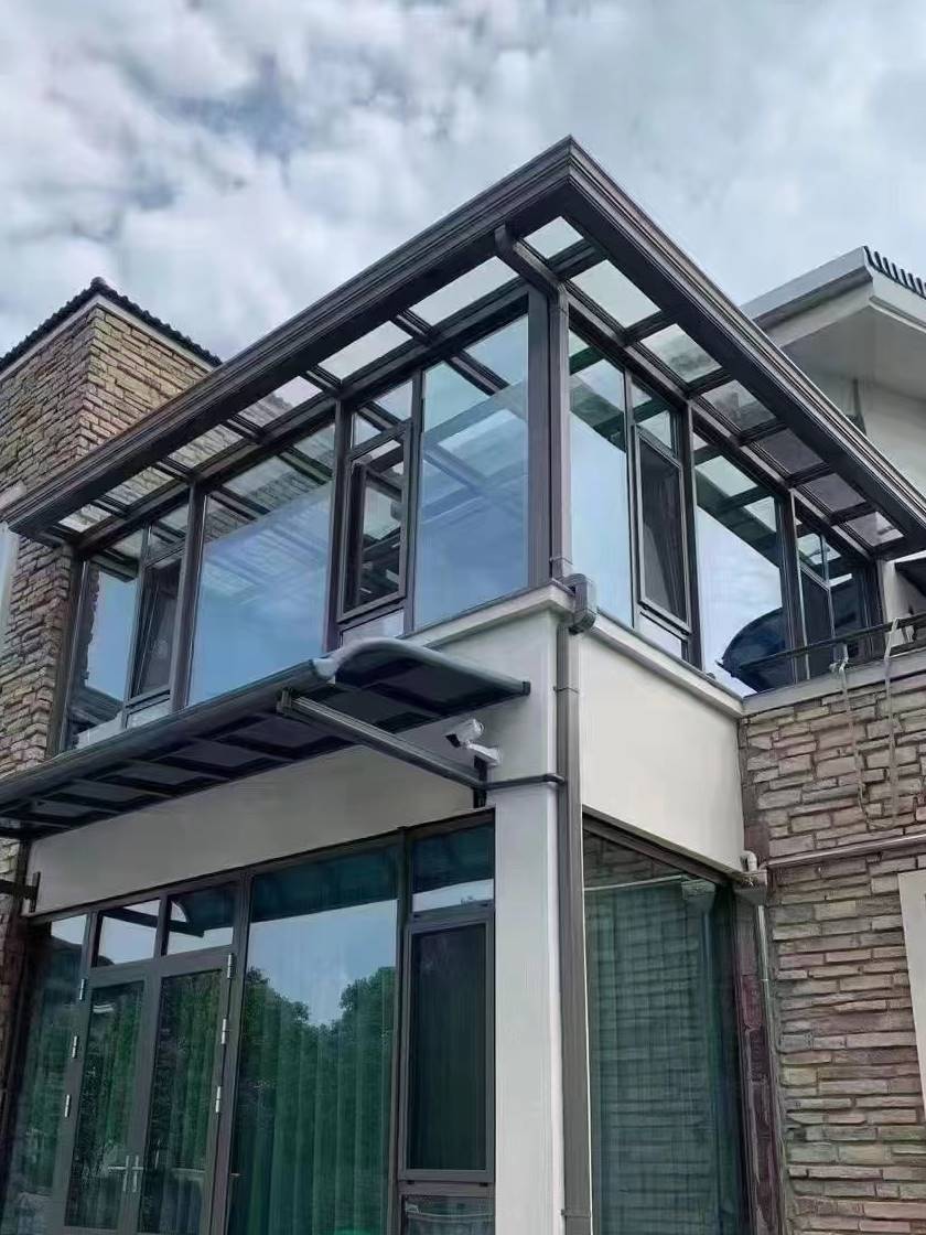 广东不锈钢别墅铝合金阳光房定制钢结构夹胶玻璃顶房露台天井雨棚
