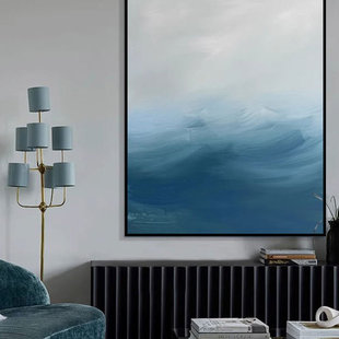 小众艺术画竖版长方形客厅装饰画现代简约玄关背景墙大气别墅挂画