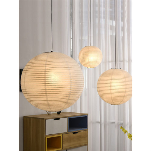 野口勇Akari和风宣纸艺灯侘寂风球形吊灯ins餐厅客厅酒店民宿吊灯