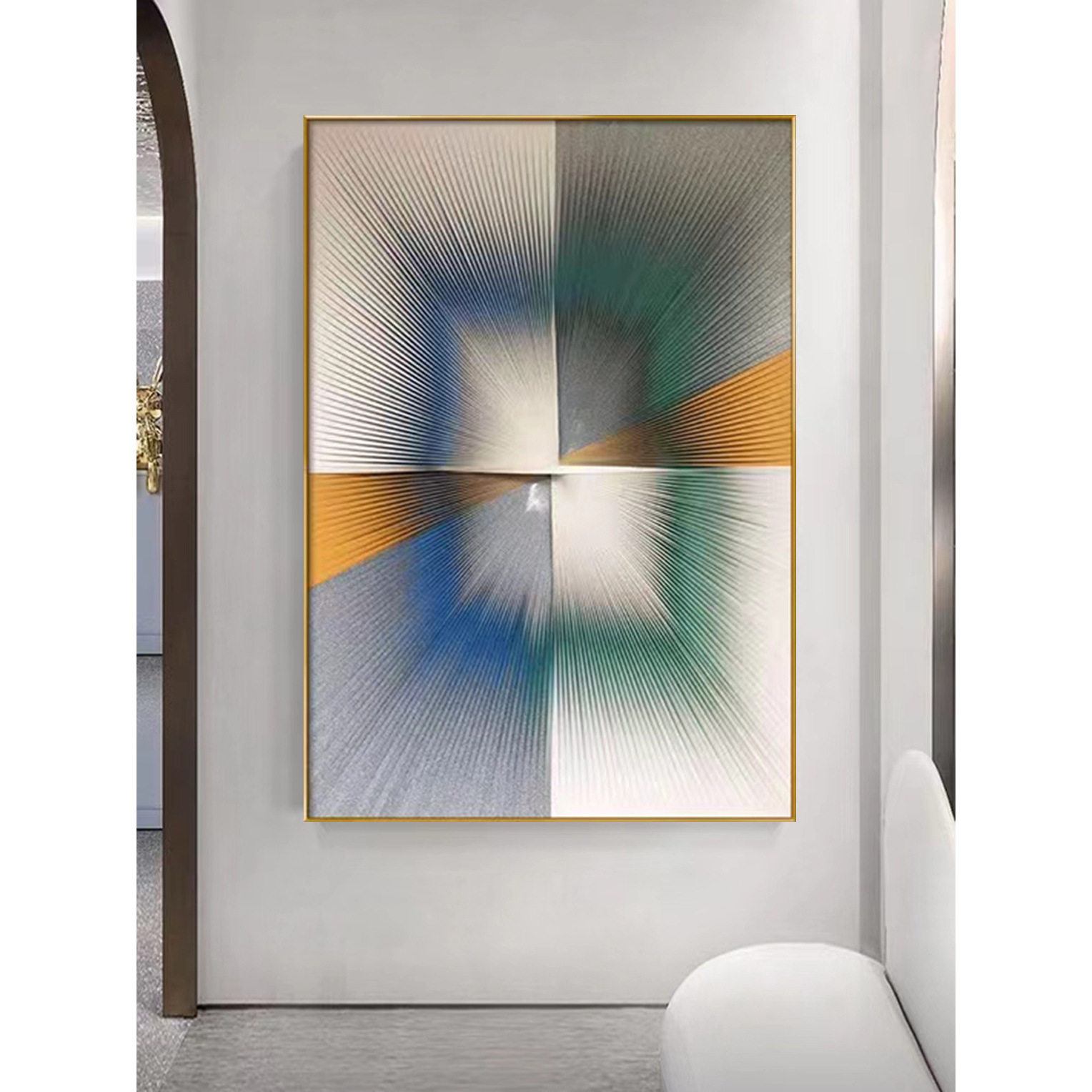 现代轻奢立体皮革入户玄关装饰画艺术客厅沙发背景墙抽象实物挂画