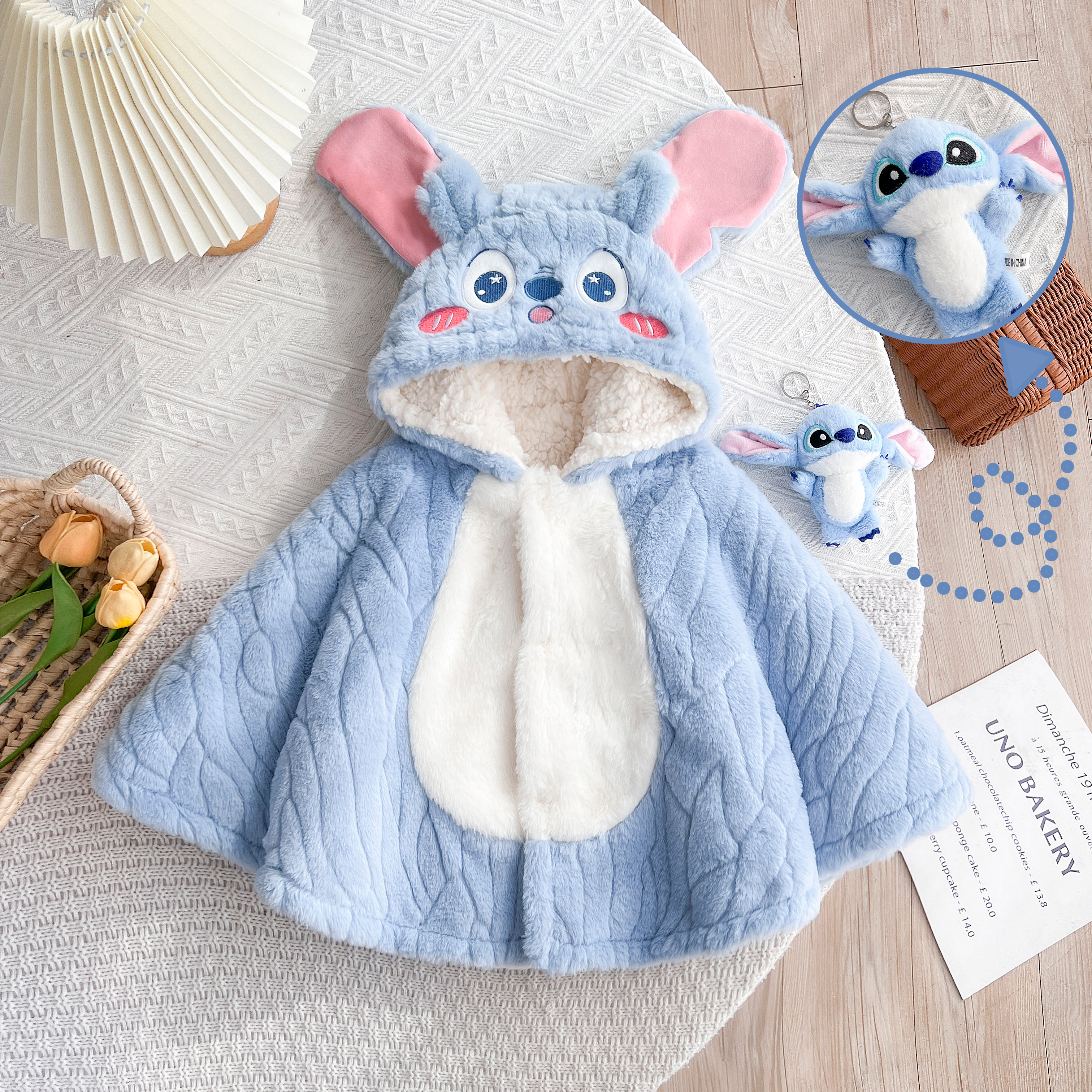 冬季斗篷披风婴儿衣服外出防风外套男宝儿童卡通加厚保暖挡风披肩