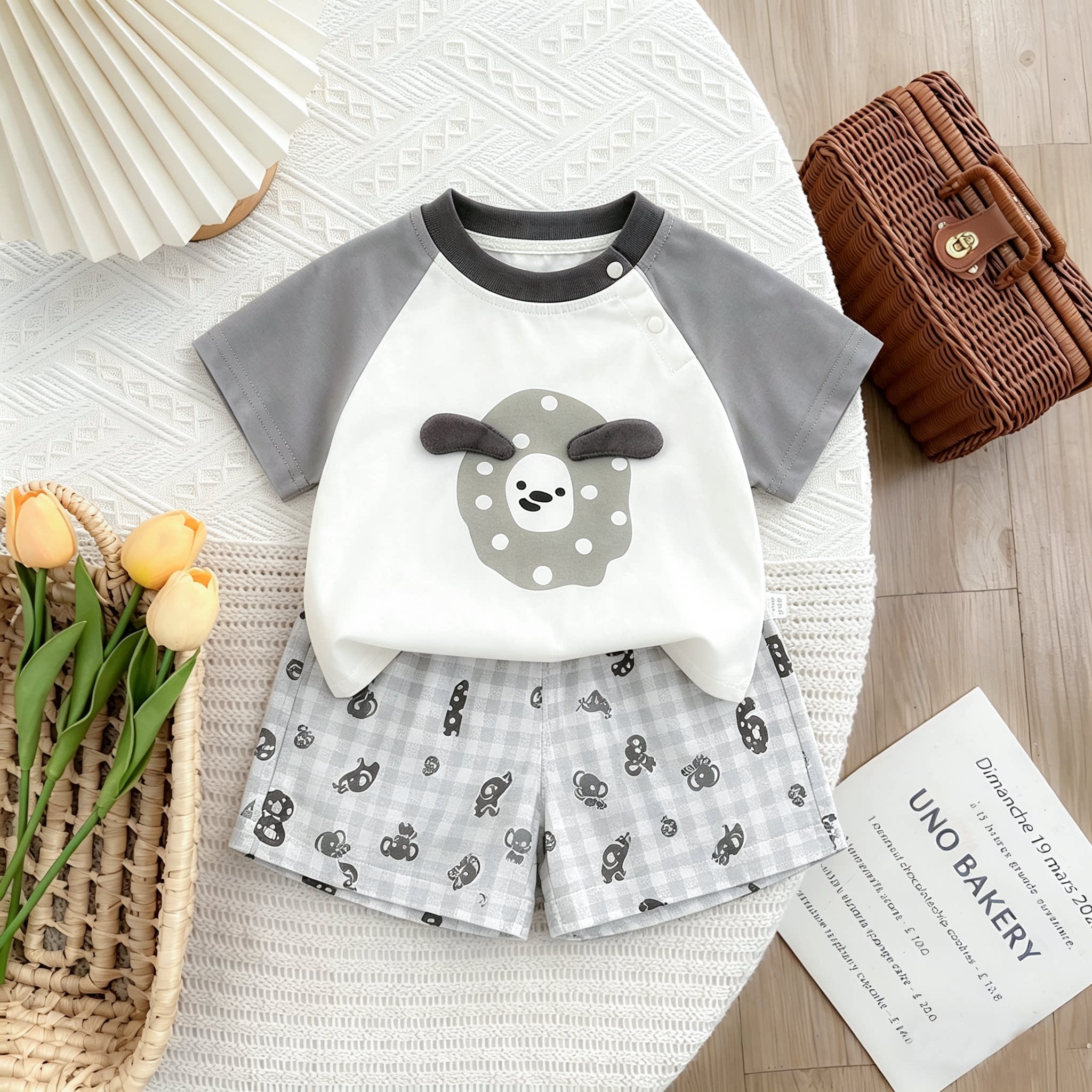 男童套装夏季2026新款男宝宝衬衫休闲短裤夏天薄款六一衣服两件套