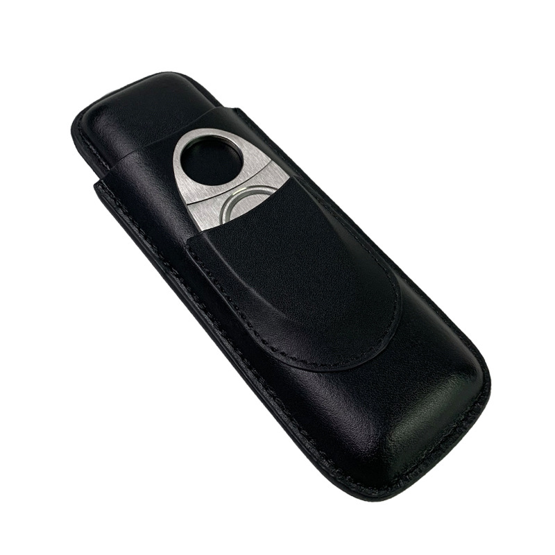 现货便携雪茄套配雪茄剪雪茄包雪茄盒雪松木真皮收纳包