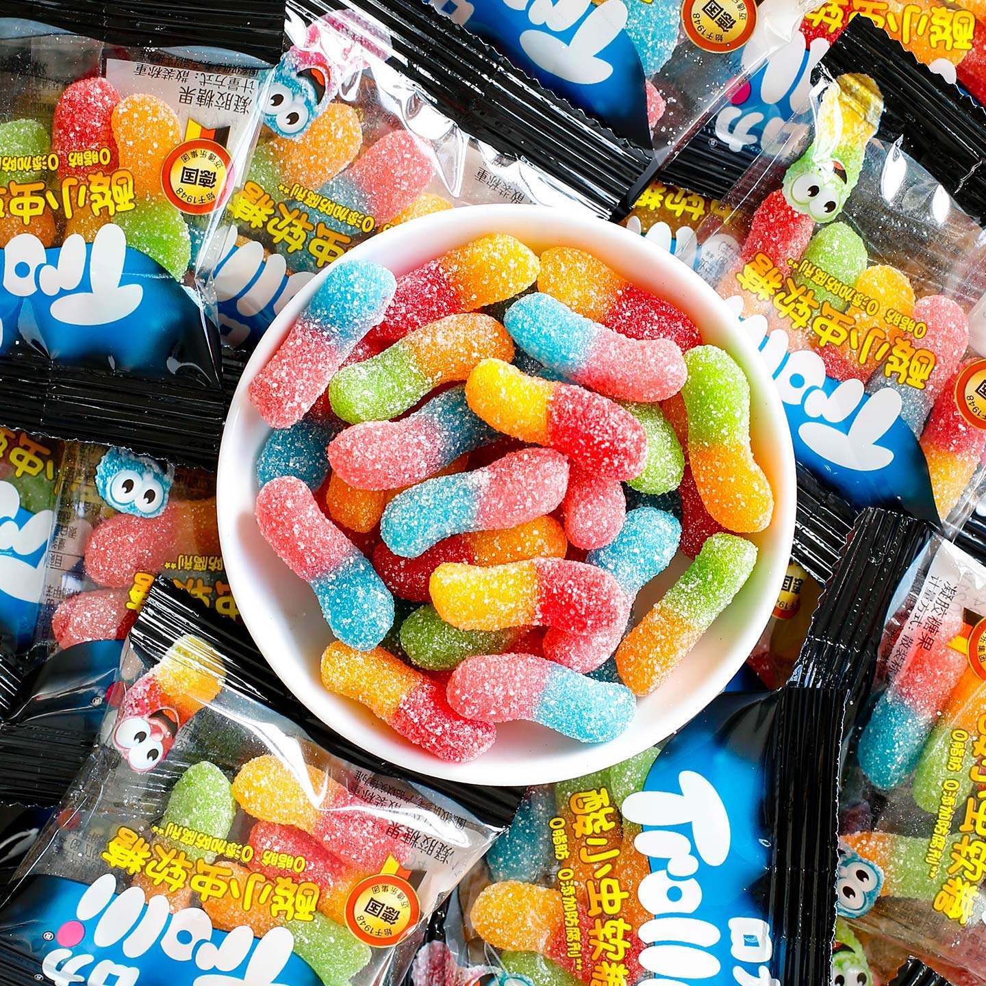 德国口力Trolli酸小虫33包可乐瓶橡皮糖软糖孩子儿童学生小零食品