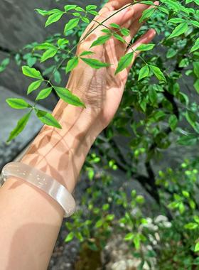 白月光手镯女玉髓荔枝冻猫眼效应高冰透高级感轻奢新中式贵妃镯子