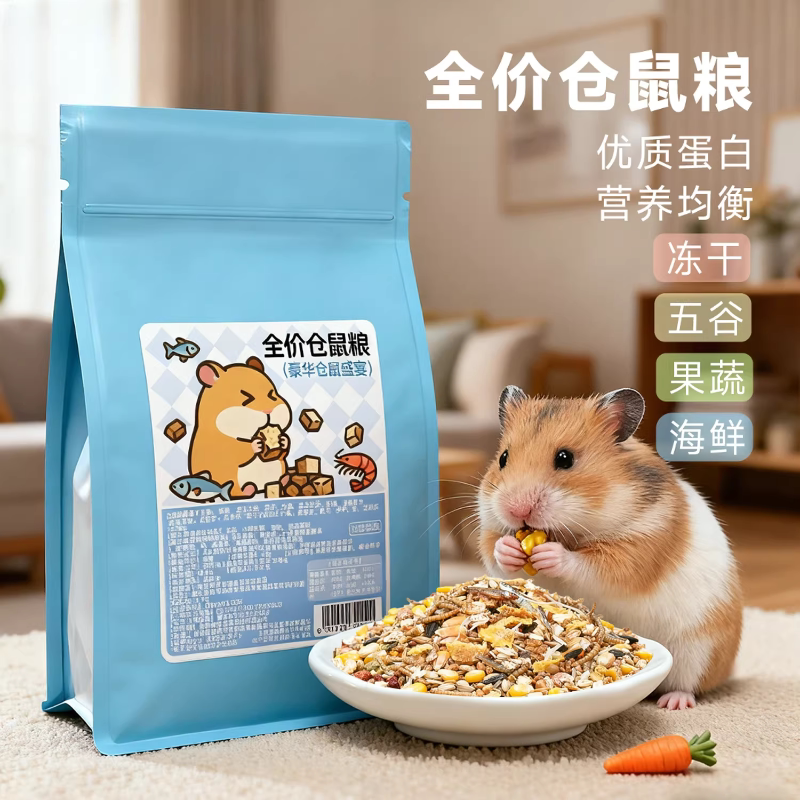 仓鼠粮食主粮营养主饲料金丝熊零食大礼包磨牙棒面包虫粮仓鼠用品