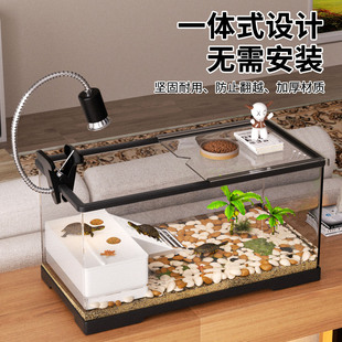 鱼缸客厅2026新款 乌龟缸 小型带盖办公室桌面金鱼缸加厚透明防摔款