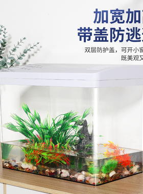乌龟缸家用客厅饲养箱养巴西龟亚克力透明生态缸鱼缸超白造景水草