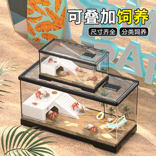 寄居蟹饲养缸豪华别墅爬台套装相守蟹螃蟹饲养箱养乌龟专用生态缸