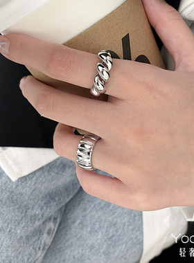 Yooper925纯银女小众设计指戒指