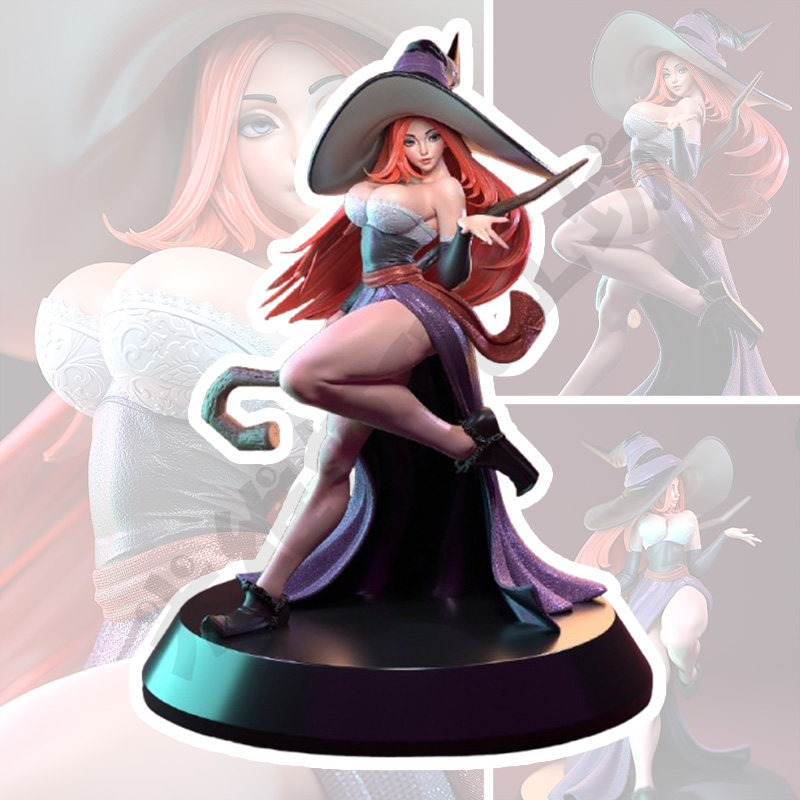 女巫女魔法师龙之皇冠高精度GK手办3D打印[未上色白模]