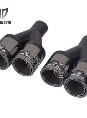 狼头REMUS汽车排气管改装尾喉狼头黑色一出二双出 四出不锈钢双层