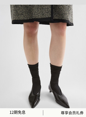 JIL SANDER 新品女士 皮革尖头中跟单鞋