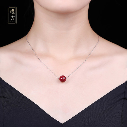 曜言晶体砂925银锁骨链男女原创