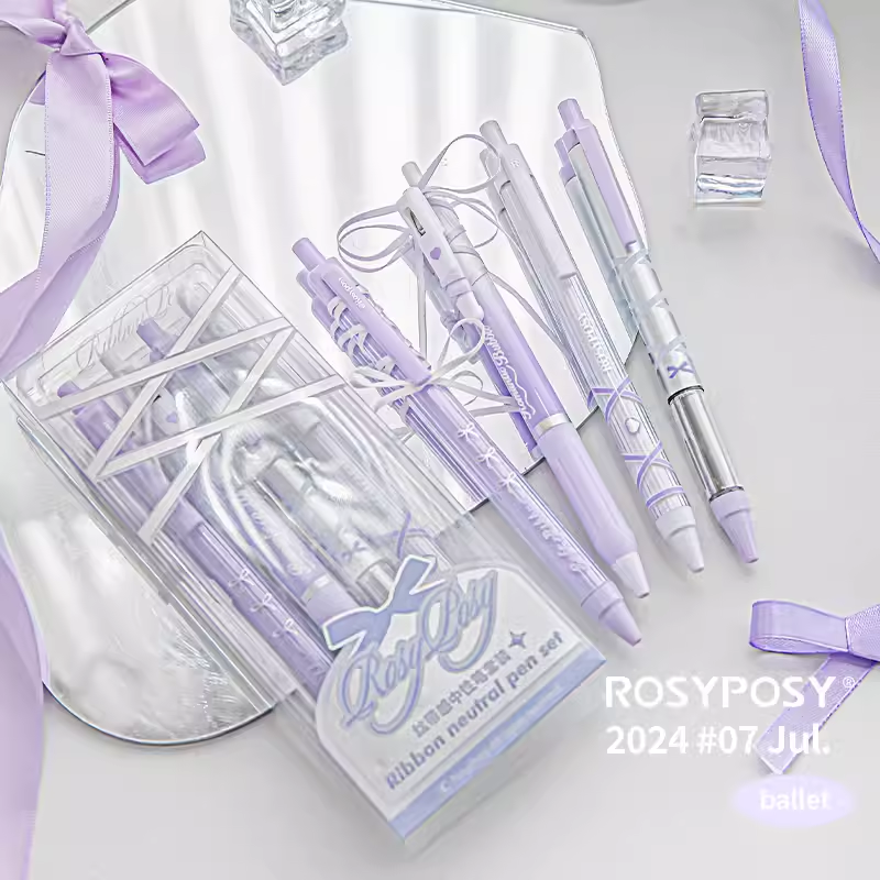 RosyPosy梦幻紫芭蕾绑带中性笔