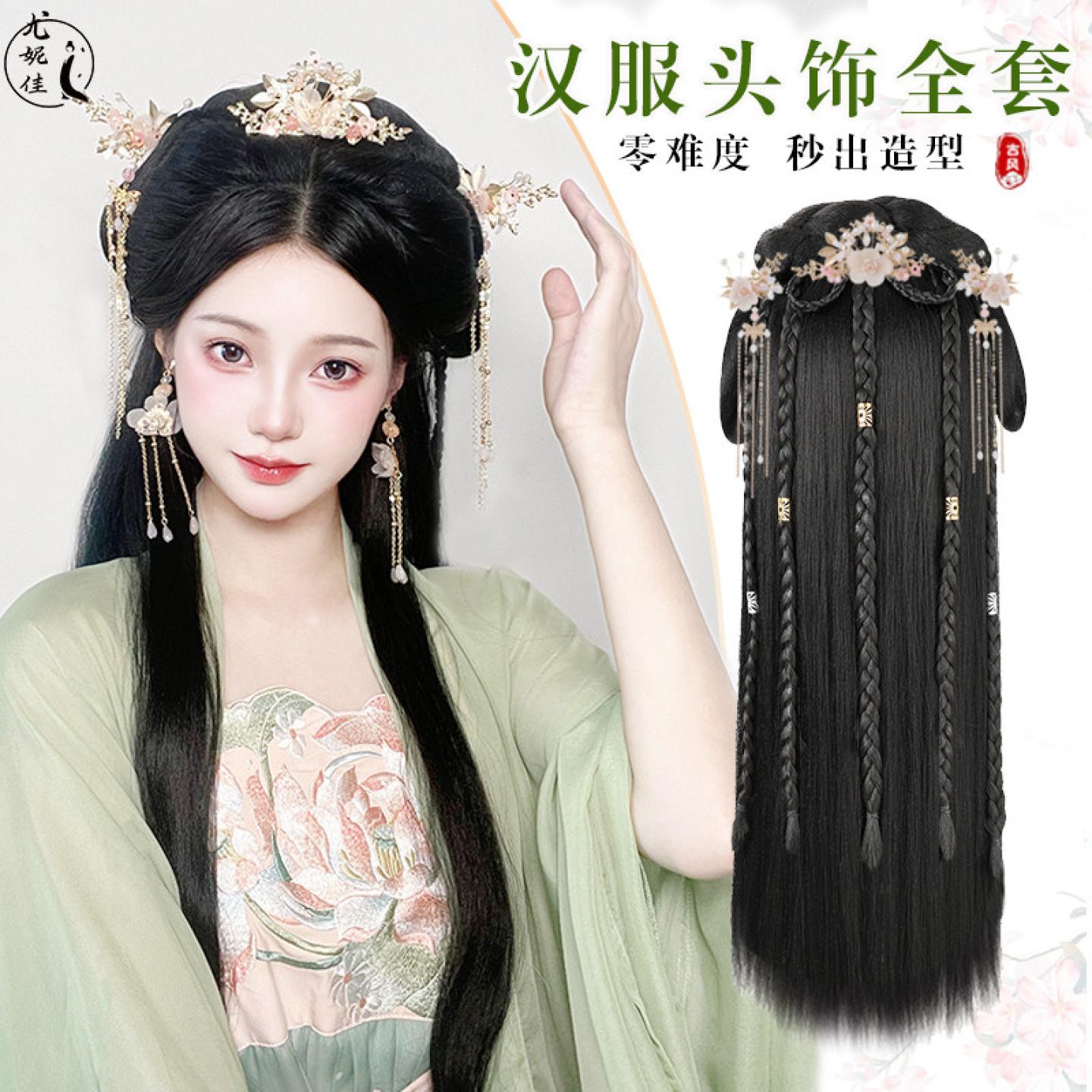 汉服假发全头套古风假发包图片