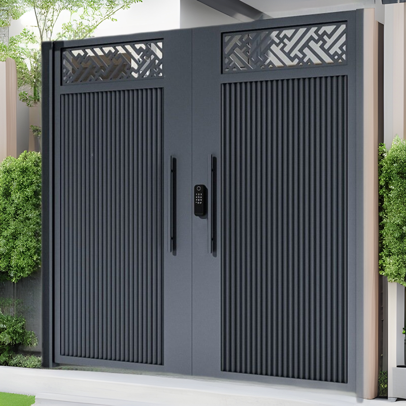 铁艺庭院大门铝合金别墅大门入户双开不锈钢院子大门乡村院子门