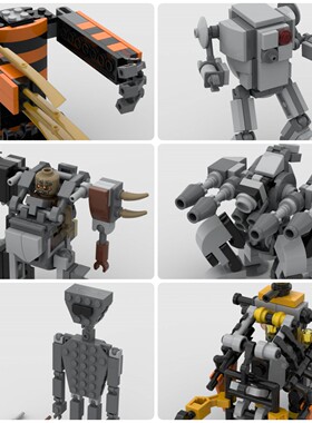 定制积木玩具Grunt机器人太空服兽人仆人机甲X9战斗机器人机器人