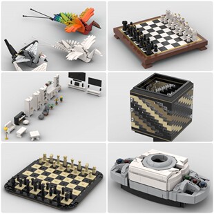 定制积木创意设计玩具Decade驱动器杯子国际象棋折纸鹤客厅家具