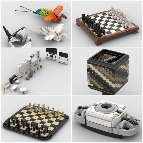 定制积木创意设计玩具Decade驱动器杯子国际象棋折纸鹤客厅家具