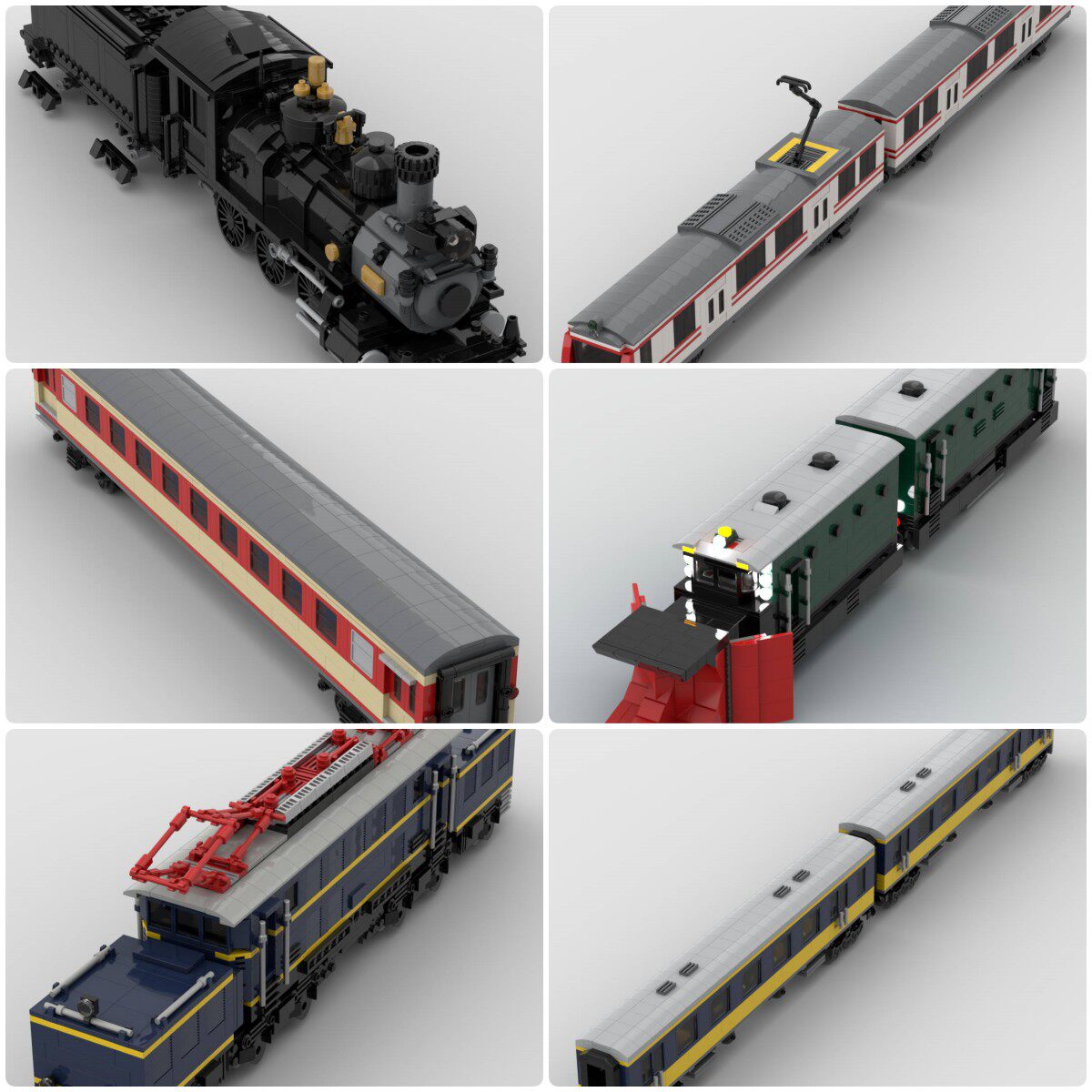 定制积木创意设计NS列车1020列车货车A2400动车清雪列车T-19列车