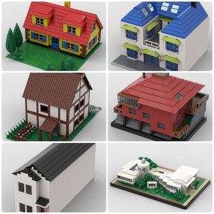 定制积木创意设计自建内华达州811房屋豪宅简美小筑梅尔维尔豪宅