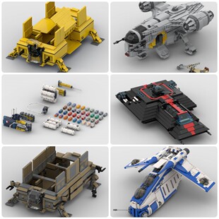 定制积木玩具货船公山羊飞船剃刀冠号运输船闪电飞船小黄蜂飞船