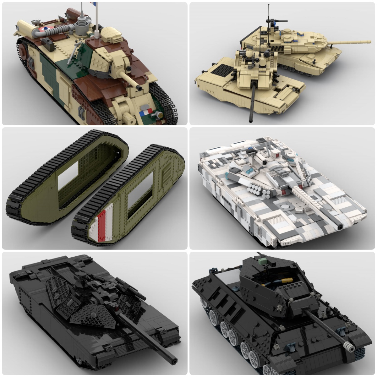 定制积木MKV坦克沙漠坦克战争歼击车T90M4主战坦克CharB1-bis坦克