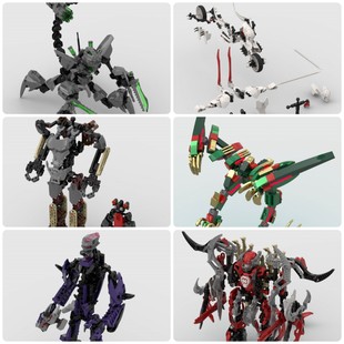 定制积木Ikame机甲生化战士摩托车蝎子机甲蛇王Toa Naj生化战士