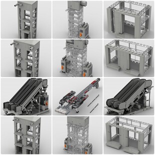 定制积木手动升降电梯电动扶梯十字弓弩弹珠赛道发射台迪迦奥特曼