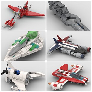 定制积木太空星际战斗机宇宙飞船银河执法者喷气式飞机收割者舰