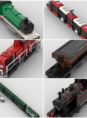 定制积木LBSCRI3型蒸汽机车斯里兰卡铁路高速列车石煤绿色火车头