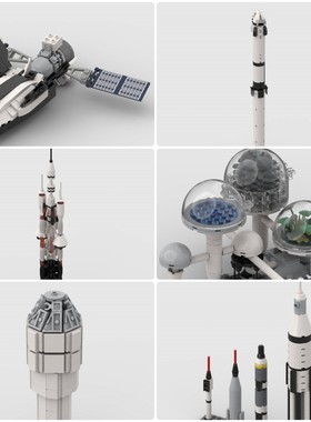 定制积木猎鹰九号运载火箭追梦者货运航天飞机Starliner载人飞船