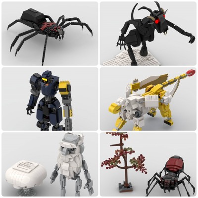 定制积木创意设计玩具秋季蜘蛛老圣人鹰头狮变形金刚眩晕克朗普斯