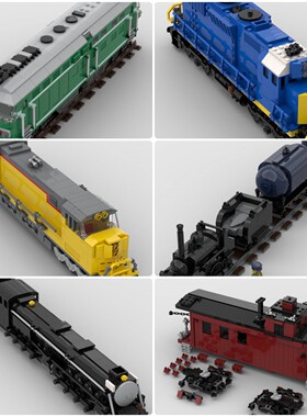 定制积木火车0585守车GP402柴油机车DF4B内燃机车早期蒸汽机车