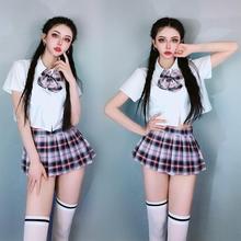 酒吧女团演出服ds舞台装gogo秀DJ韩国组合性感学院风领结短裙套装