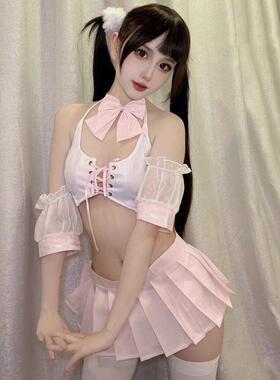 酒吧DS演出服gogo秀夜店DJ女团可爱气氛互动DS领舞服蓝粉短裙套装