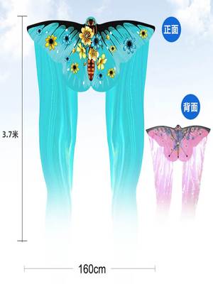202年新款潍坊网纱蝴蝶大小风筝儿童微风易飞手持轮盘大人专用线