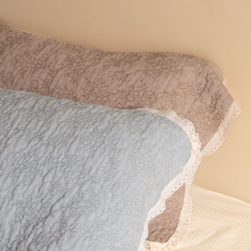 花漾雅韵丨纯棉花边韩式轻奢枕巾