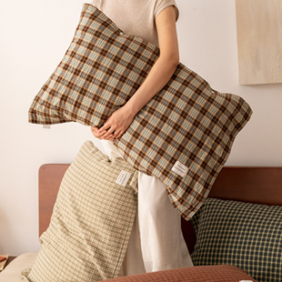 日式枕巾纯棉a类四层纱布枕头巾可固定全棉枕头垫防头油四季通用