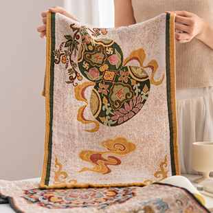 国风纹样毛巾纯棉a类四层纱布成人新款全棉吸水洗脸面巾擦手手巾