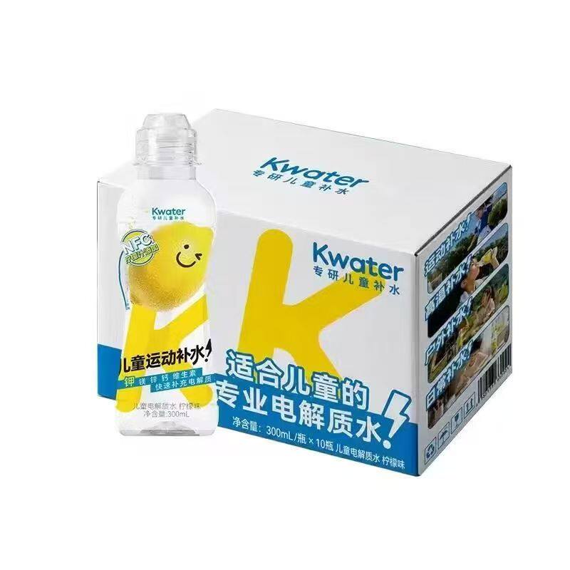 秋田满满kwater儿童电解质水运动补水添加NFC果汁柠檬味300ml整箱