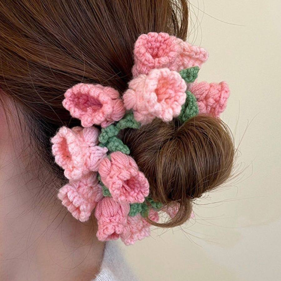 DIY手工编织铃兰花发圈头