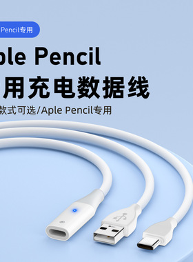 适用苹果笔Apple pencil充电数据线USB一代充电线转接头pencl1代充电器平板iPad电容笔Type-C公转ip母penci线